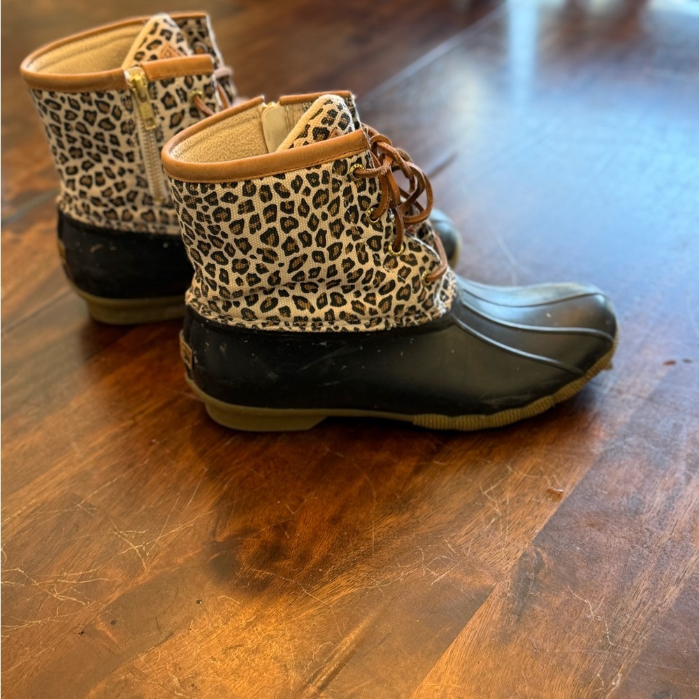 Leopard Print Sperry Top Sider Duck Boots